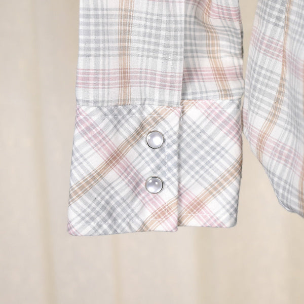 1970s Vintage Pastel Plaid Shirt Cats Like Us