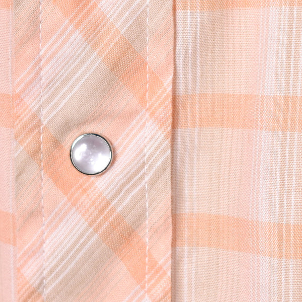 1970s Vintage Peach & Tan Western Shirt Cats Like Us