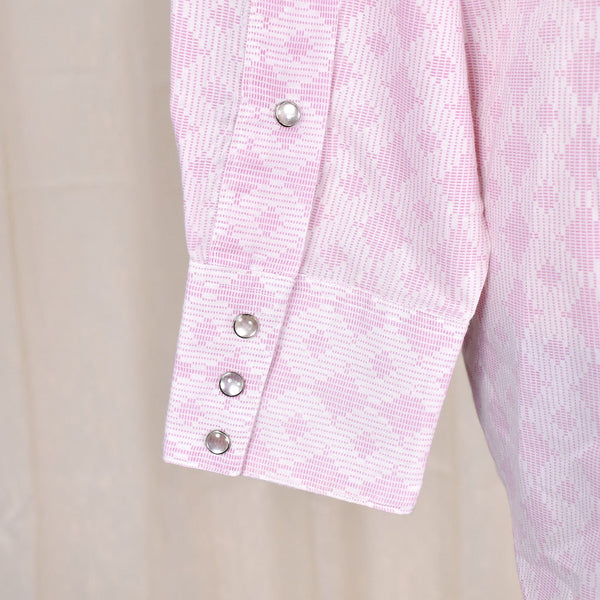 1970s Vintage Pink Abstract Shirt Cats Like Us