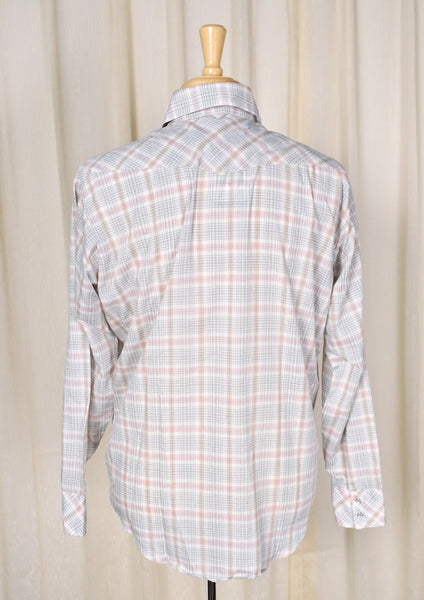 1970s Vintage Plaid Pastel Shirt Cats Like Us