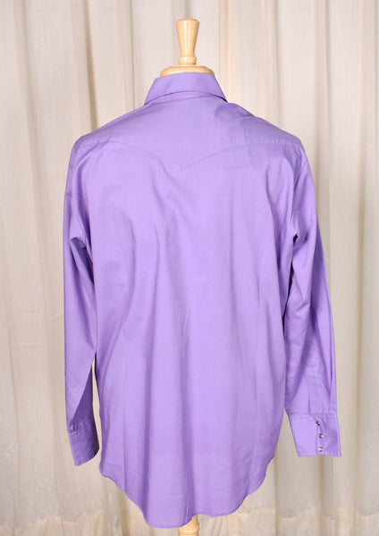 1970s Vintage Purple Western Shirt Cats Like Us