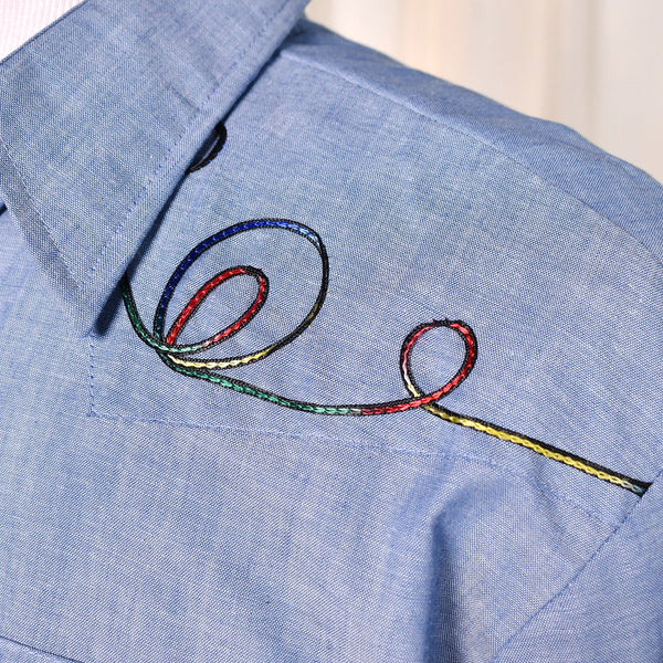 1970s Vintage Rainbow Swirl Shirt with Tie Cats Like Us