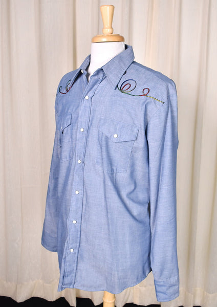 1970s Vintage Rainbow Swirl Shirt with Tie Cats Like Us
