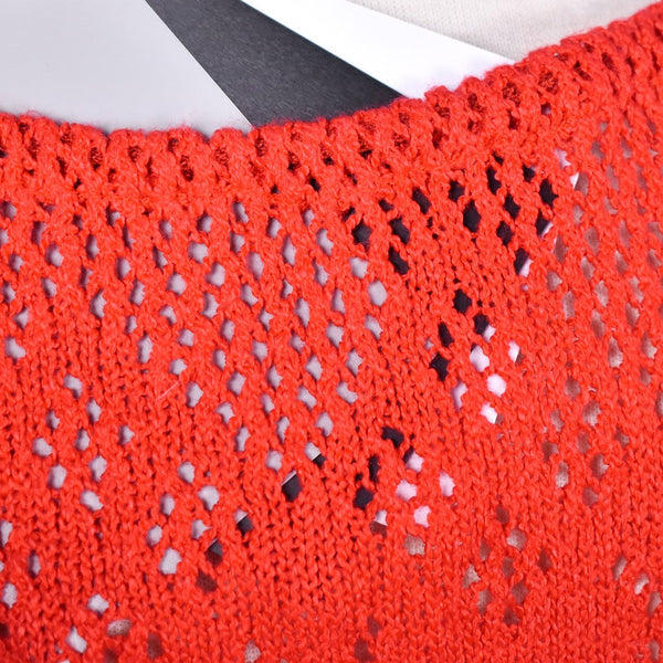 1970s Vintage Red Open Knit Sweater by It's Pure Gould Cats Like Us