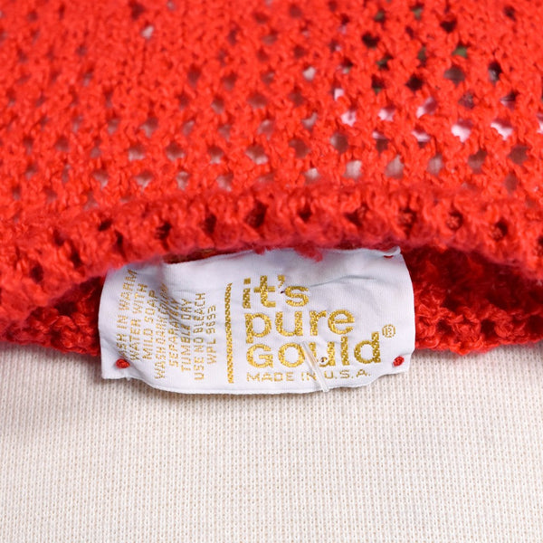 1970s Vintage Red Open Knit Sweater by It's Pure Gould Cats Like Us