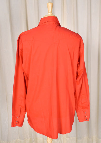 1970s Vintage Red Western Shirt Cats Like Us