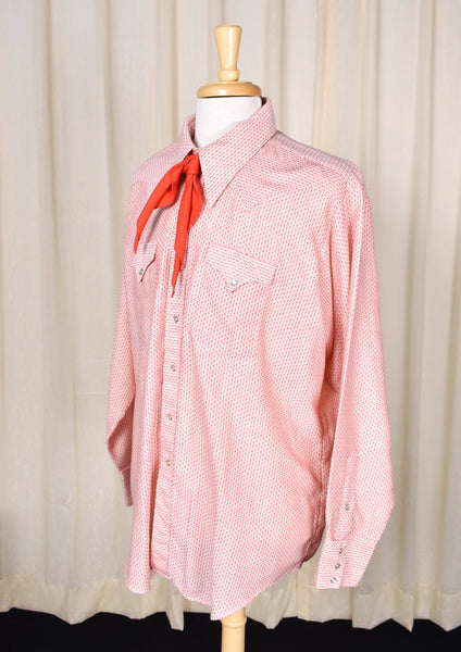 1970s Vintage Red & White Shirt w/ Tie Cats Like Us