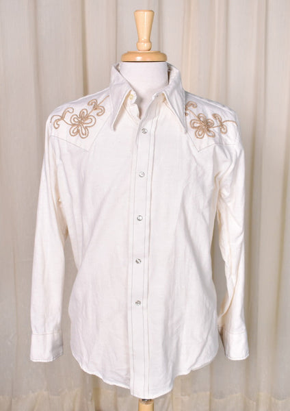 1970s Vintage Rope Design Western Shirt Cats Like Us