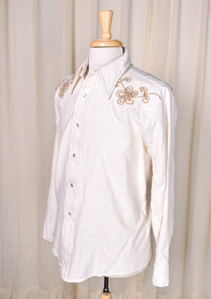 1970s Vintage Rope Design Western Shirt Cats Like Us