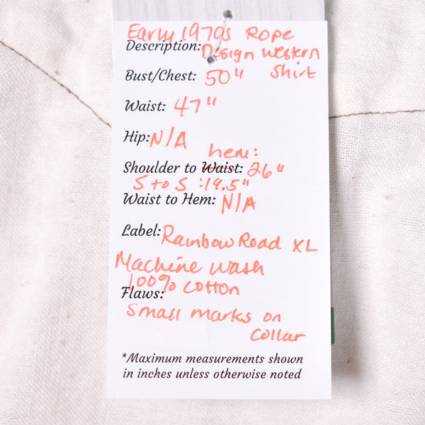 1970s Vintage Rope Design Western Shirt Cats Like Us