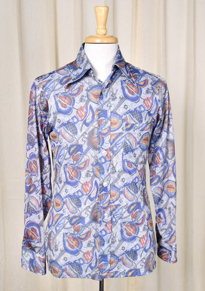 1970s Vintage Sci Fi Disco Shirt Cats Like Us