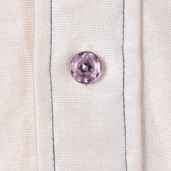 1970s Vintage Shiny Cream Disco Shirt Cats Like Us