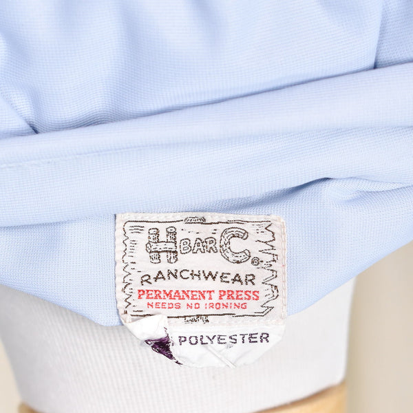 1970s Vintage Sky Blue Polyester Shirt Cats Like Us