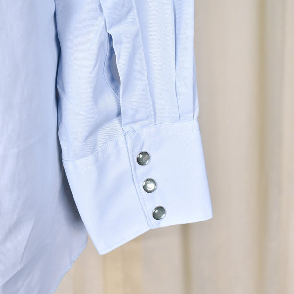 1970s Vintage Sky Blue Polyester Shirt Cats Like Us