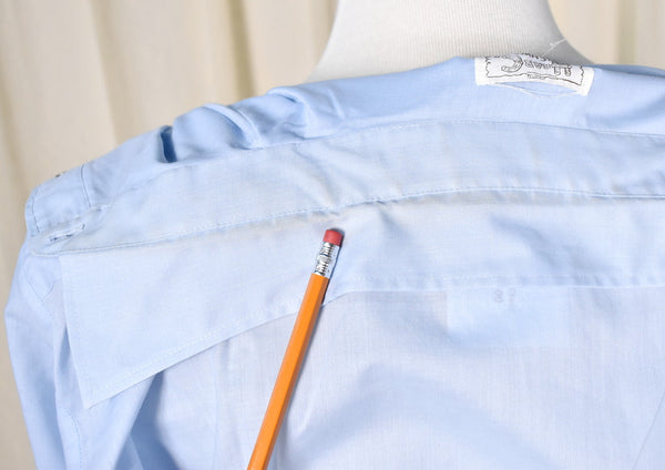 1970s Vintage Sky Blue Western Shirt Cats Like Us