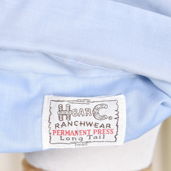 1970s Vintage Sky Blue Western Shirt Cats Like Us