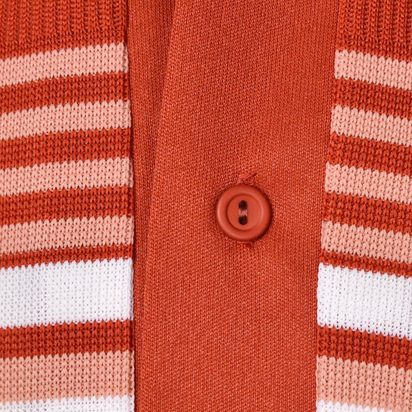1970s Vintage Striped Rust Polo Shirt Cats Like Us