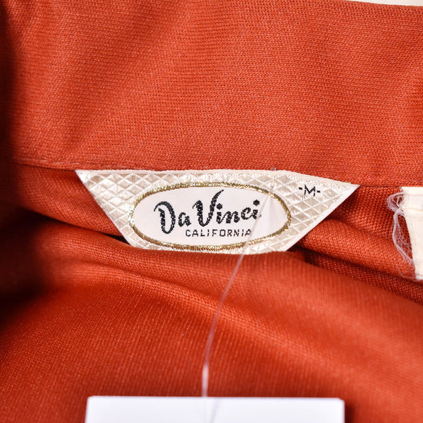 1970s Vintage Striped Rust Polo Shirt Cats Like Us