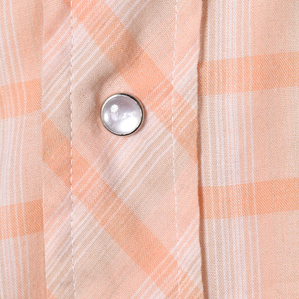 1970s Vintage Tan & Peach Western Shirt Cats Like Us