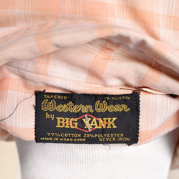 1970s Vintage Tan & Peach Western Shirt Cats Like Us