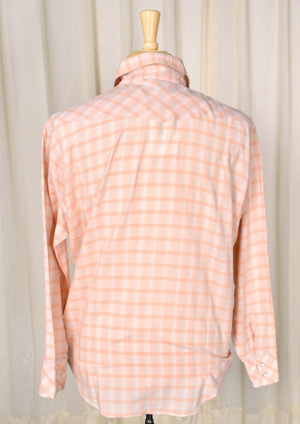 1970s Vintage Tan & Peach Western Shirt Cats Like Us
