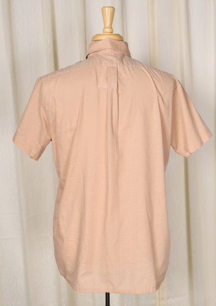 1970s Vintage Tan Pleat Pocket Shirt Cats Like Us