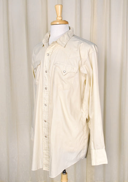 1970s Vintage Tan Western Shirt Cats Like Us