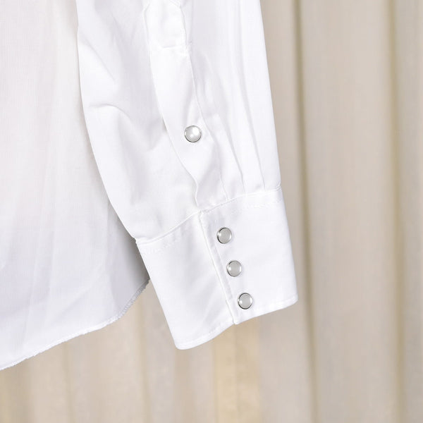 1970s Vintage White Polyester Shirt Cats Like Us