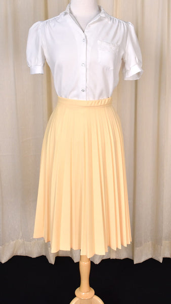 1970s Yellow Pleated Skirt Cats Like Us