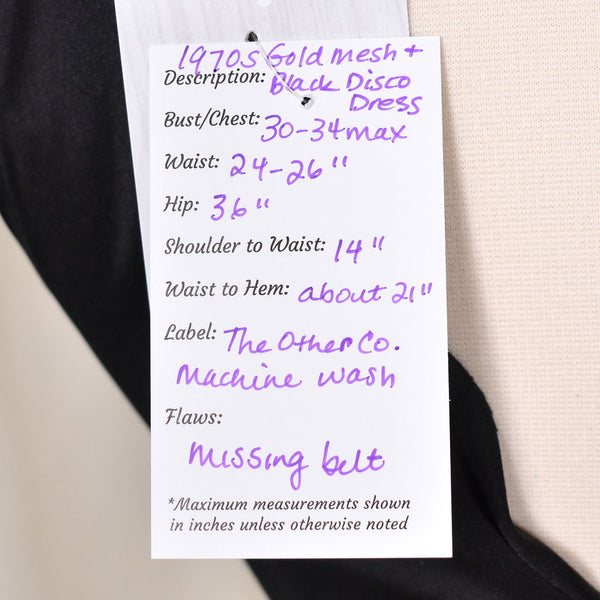 1980s Gold Mesh Vintage Disco Dress Cats Like Us