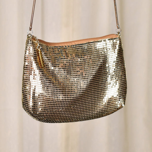 1980s Gold Mesh Vintage Handbag Cats Like Us
