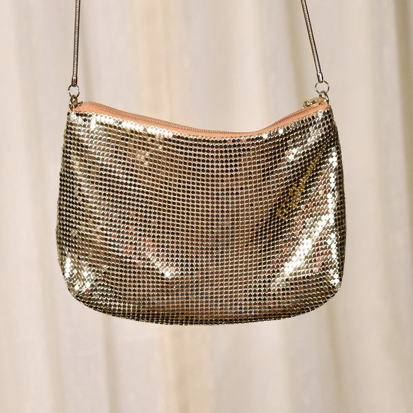 1980s Gold Mesh Vintage Handbag Cats Like Us