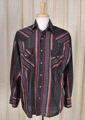 1980s Gothabilly Striped Shirt