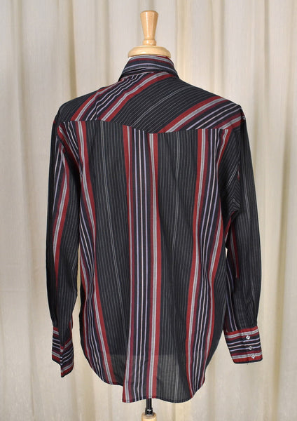 1980s Gothabilly Striped Shirt Cats Like Us