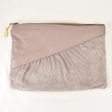 Cats Like Us 1980s Gray Vintage Suede Leather Clutch