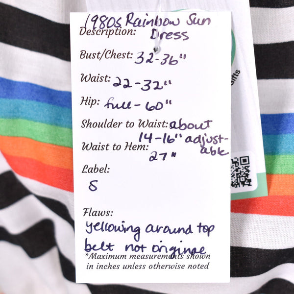 1980s Rainbow Stripe Sun Dress Cats Like Us