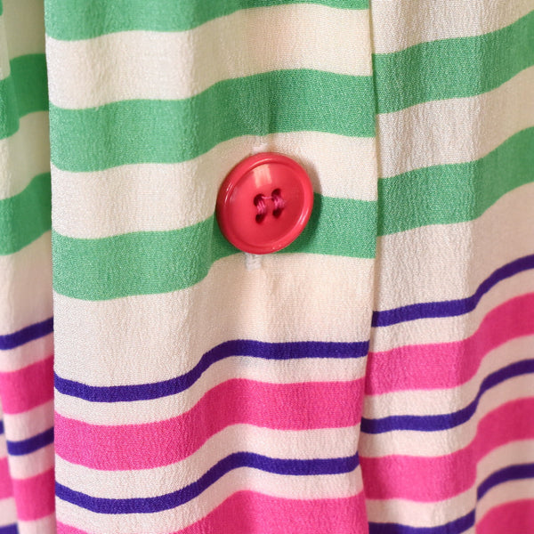 1980s Striped Silk Maxi Skirt Cats Like Us