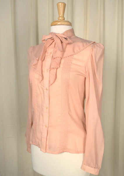 1980s Victorian Collar Blouse Cats Like Us