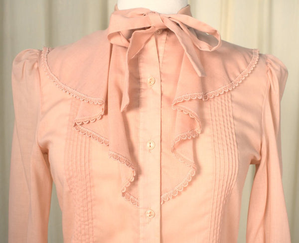 1980s Victorian Collar Blouse Cats Like Us