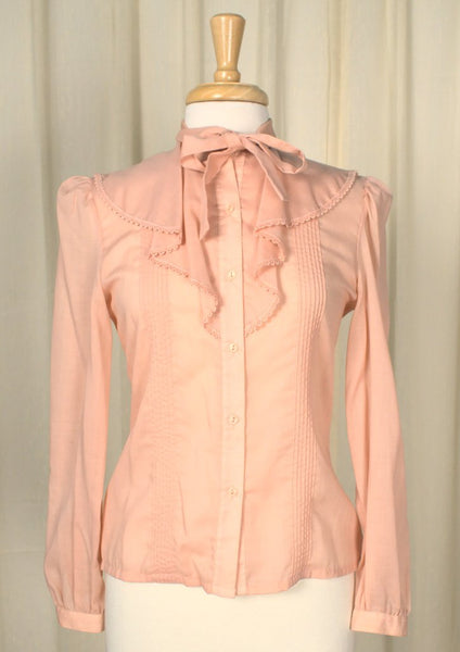 1980s Victorian Collar Blouse Cats Like Us