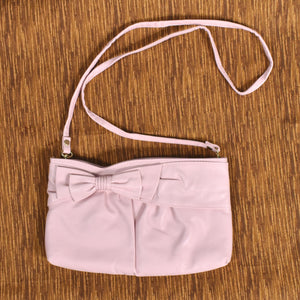 1980s Vintage Baby Pink Bow Messenger Bag Cats Like Us