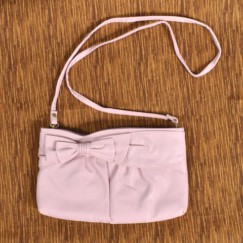 1980s Vintage Baby Pink Bow Messenger Bag Cats Like Us