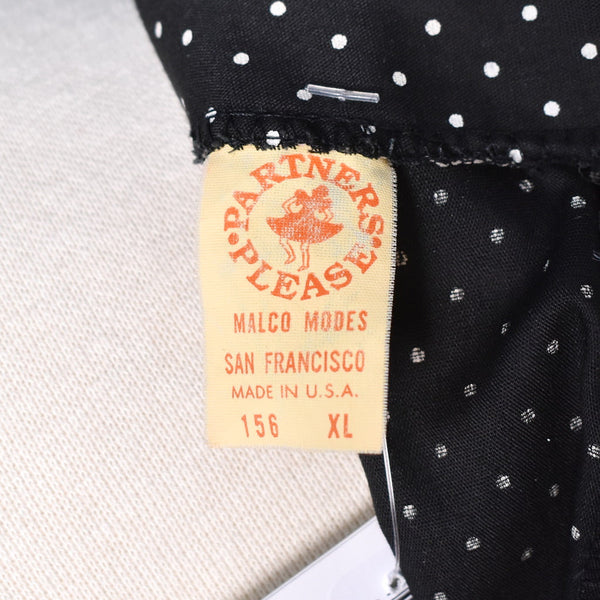 1980s Vintage Black Polka Dot Top Cats Like Us