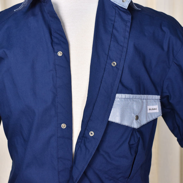 1980s Vintage Blue Blass Pocket Camp Shirt Cats Like Us