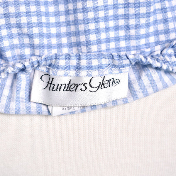 1980s Vintage Blue Gingham Crop Top Cats Like Us