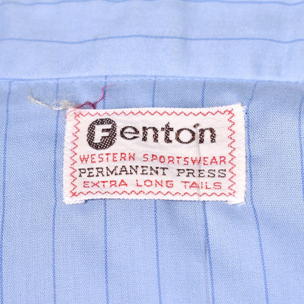 1980s Vintage Blue Stripe Western Shirt Cats Like Us