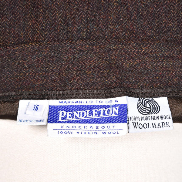 1980s Vintage Brown Wool Weaved Skirt Cats Like Us