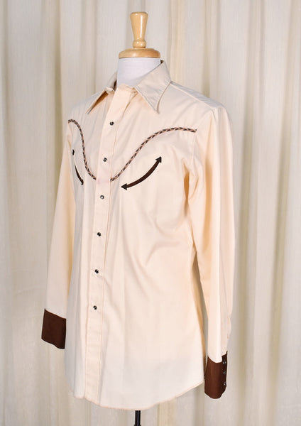 1980s Vintage Bull Head Western Shirt Cats Like Us