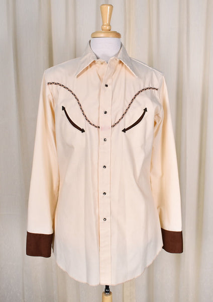 1980s Vintage Bull Head Western Shirt Cats Like Us
