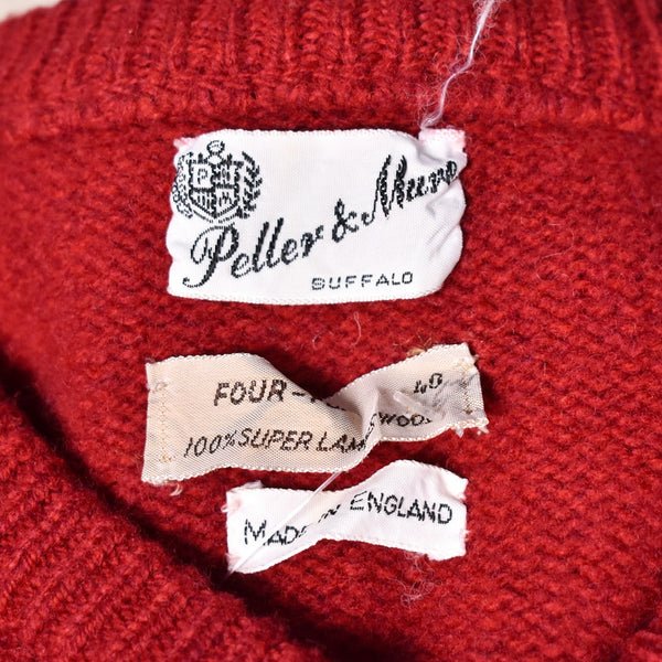 1980s Vintage Deep Red V Neck Sweater Cats Like Us